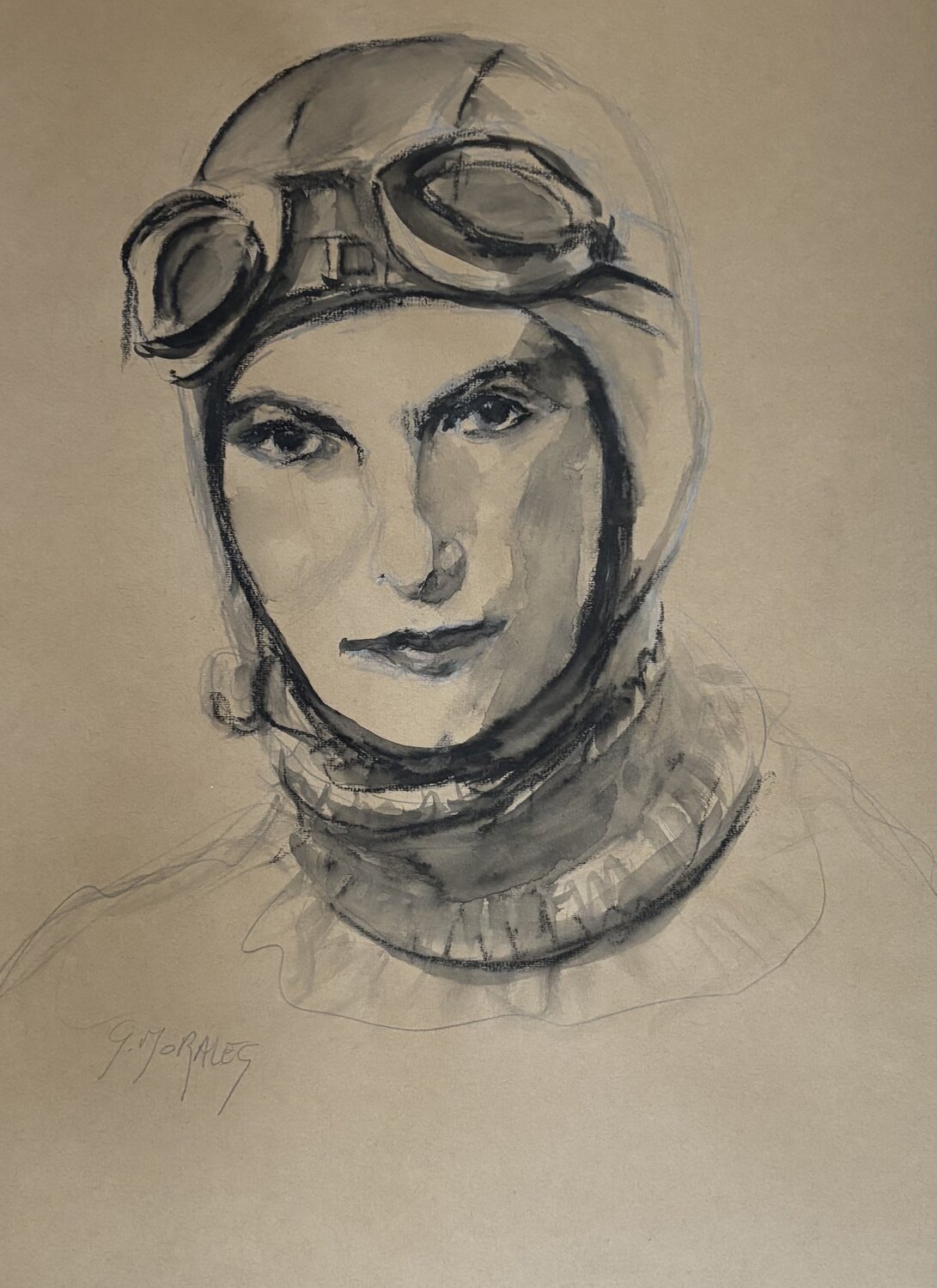 Hélène Boucher, pilote Géraldine Morales Werk auf Papier zu verkaufen