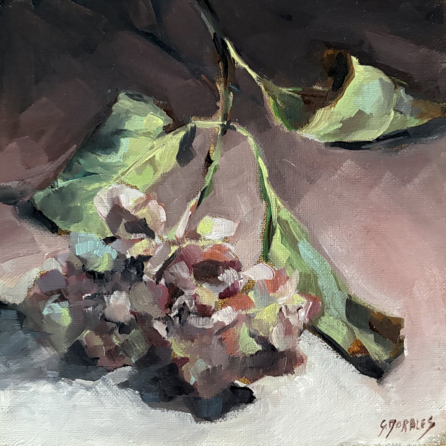hortensia fané 8 Géraldine Morales Originalgemälde zu verkaufen