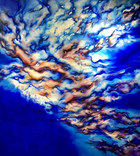 When dragons fly van Marjan Fahimi, Schilderij te koop op Singulart