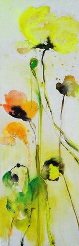 Kleiner  Goldmohn I Small Golden Poppy di Alexandra Hiltl, Pittura in vendita su Singulart