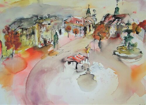 Schloßplatz I Castle Square di Alexandra Hiltl, Pittura in vendita su Singulart