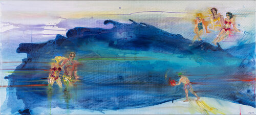 Blaue Welle I Blue Wave par Alexandra Hiltl, Peinture en vente sur Singulart