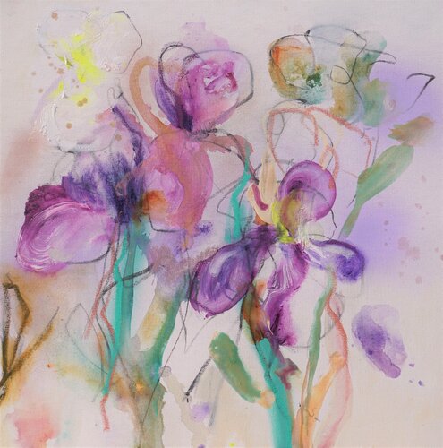 Iris I Irises di Alexandra Hiltl, Pittura in vendita su Singulart