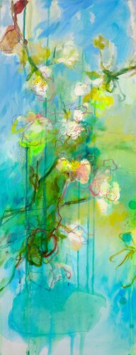 Apfelblüte im Regen II /Apple blossom in the rain II di Alexandra Hiltl, Pittura in vendita su Singulart