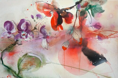 Kleine Blütenpracht 2 I Small Splendor of Blossoms 2 di Alexandra Hiltl, Pittura in vendita su Singulart