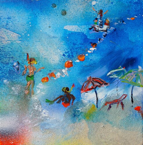 Beach Life 1 I Strandleben 1 von Alexandra Hiltl, Malerei kaufen auf Singulart