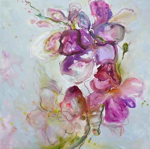 Lila Orchidee van Alexandra Hiltl, Schilderij te koop op Singulart