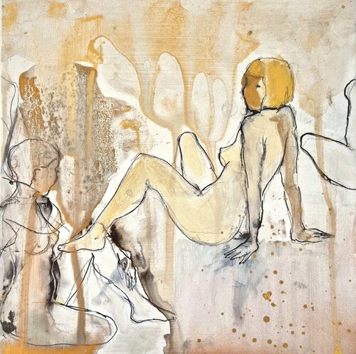 Cafe au Lait 1 van Alexandra Hiltl, Schilderij te koop op Singulart