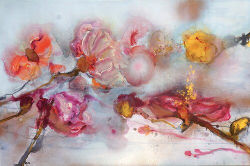 Rosen im Morgennebel van Alexandra Hiltl, Schilderij te koop op Singulart
