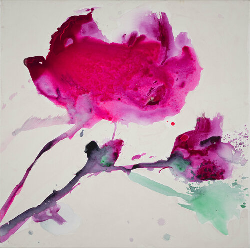 Kleine Pfingstrose 2 I Little Peony 2 de Alexandra Hiltl, Pintura a la venta en Singulart