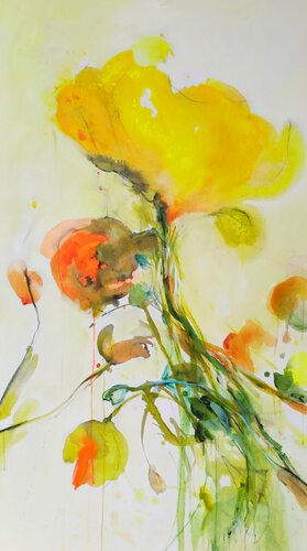 Gelber Mohn di Alexandra Hiltl, Pittura in vendita su Singulart