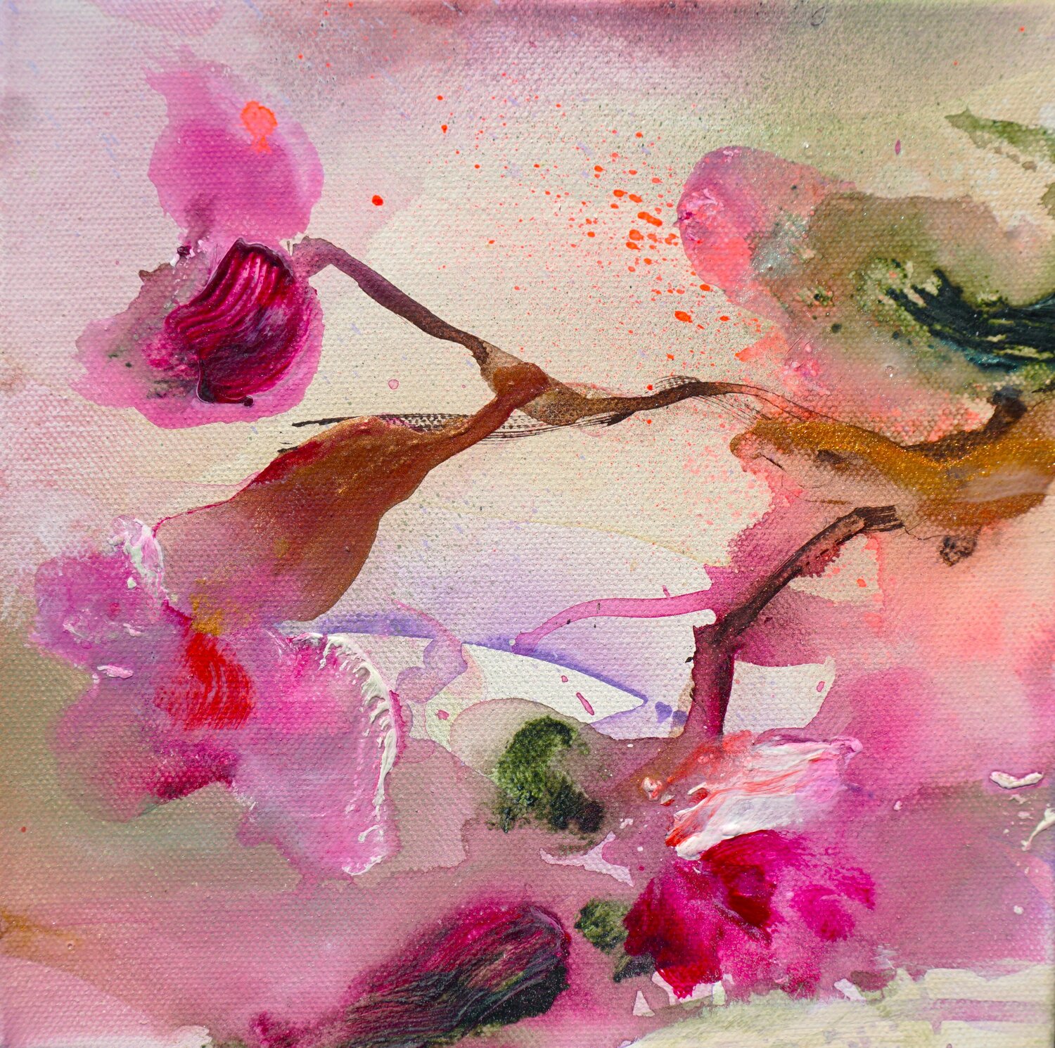Kleine Kirschblüte 2 I Small Cherry Blossom 2 Alexandra Hiltl Dipinto originale in vendita