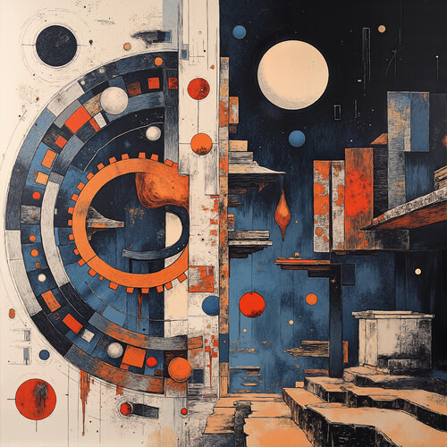 Sliced City and the Gear Wall von Dan Obana, Druck kaufen auf Singulart