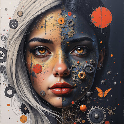 The Twin-Faced Reflection of the Mechanical Moon von Dan Obana, Druck kaufen auf Singulart