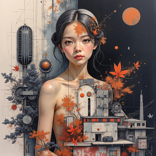 Serenity of Crimson Leaves von Dan Obana, Druck kaufen auf Singulart