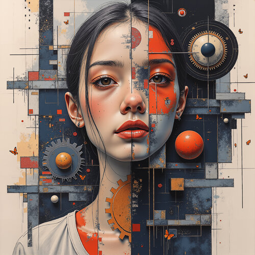 Divided Portrait by Dan Obana, Print for Sale on Singulart