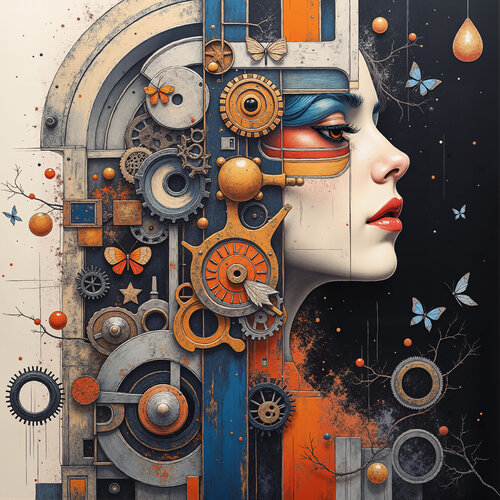 Goddess of Gears and Butterflies by Dan Obana, Print for Sale on Singulart
