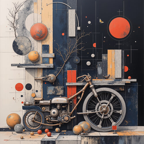 The Two-Wheeler in the Geometric Labyrinth von Dan Obana, Druck kaufen auf Singulart