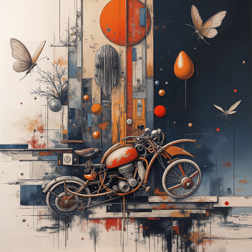 The Two-Wheeler Chasing Butterfly Shadows von Dan Obana, Druck kaufen auf Singulart