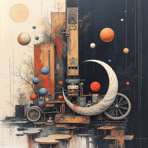 Tower of Lunar Mechanisms von Dan Obana, Druck kaufen auf Singulart