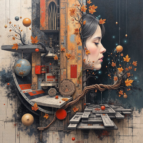 Dreampath of Autumn Leaves di Dan Obana, Stampa in vendita su Singulart