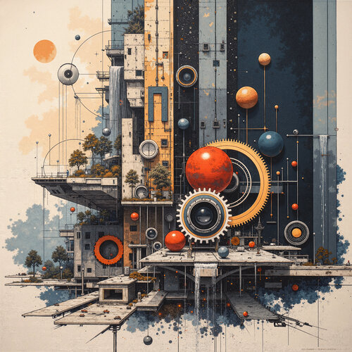 Afterglow of the Orbital City von Dan Obana, Druck kaufen auf Singulart