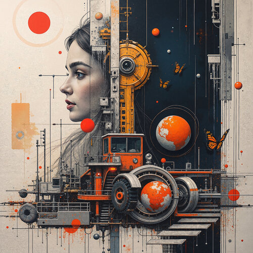 Portrait with the Wheel of Memory von Dan Obana, Druck kaufen auf Singulart