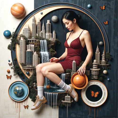 Memory of the Cascading Metropolis von Dan Obana, Druck kaufen auf Singulart