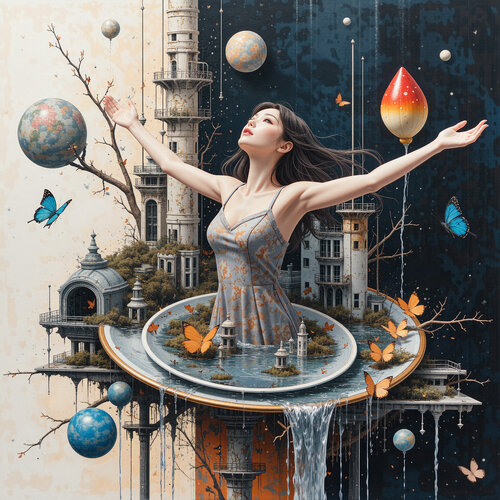 Cradle City of the Azure Sky di Dan Obana, Stampa in vendita su Singulart