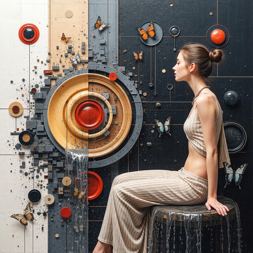Dialogue of Butterflies and Mechanisms von Dan Obana, Druck kaufen auf Singulart