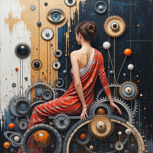 The Back That Listens to the Dream of Mechanisms di Dan Obana, Stampa in vendita su Singulart