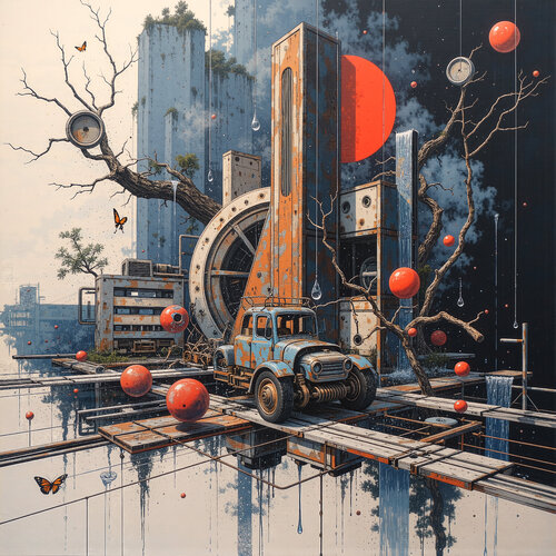 Planet of the Mechanical Trees di Dan Obana, Stampa in vendita su Singulart
