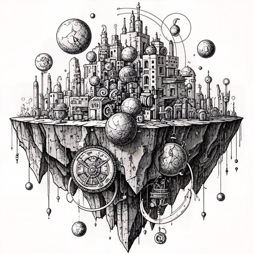 The Clockwork City of Collapse de Dan Obana, Impresión a la venta en Singulart