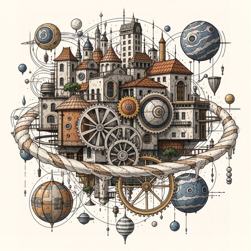 The Garden Ring of Mechanisms von Dan Obana, Druck kaufen auf Singulart