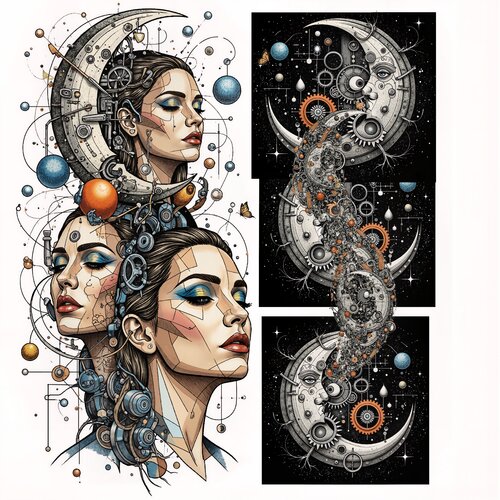 Chain Mechanism of Lunar Orbits di Dan Obana, Stampa in vendita su Singulart