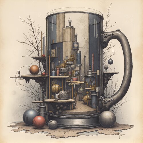 Mug of the Silent Workshop von Dan Obana, Druck kaufen auf Singulart