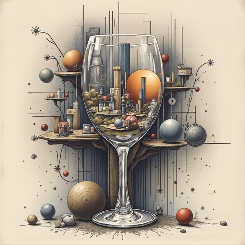 Glass Ecosphere on Branch Layers di Dan Obana, Stampa in vendita su Singulart