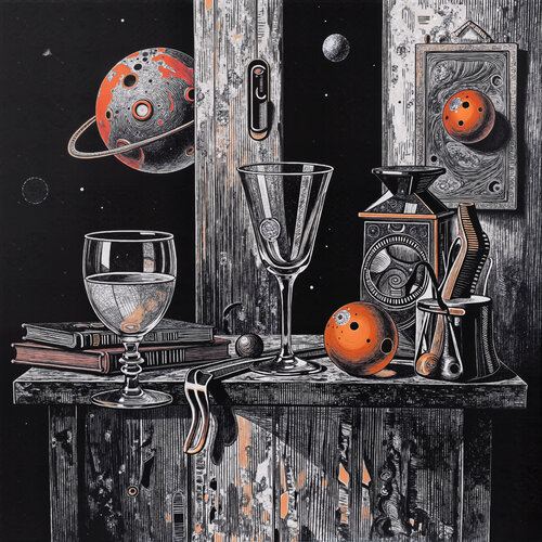 A Quiet Table for Pouring Stars von Dan Obana, Druck kaufen auf Singulart