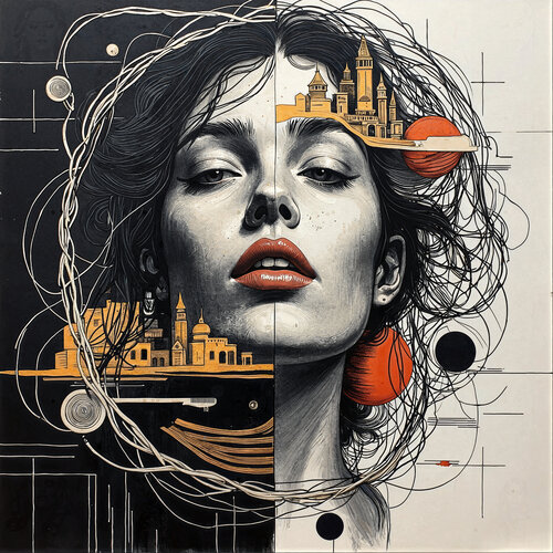 City at the Crossing of Gazes von Dan Obana, Druck kaufen auf Singulart