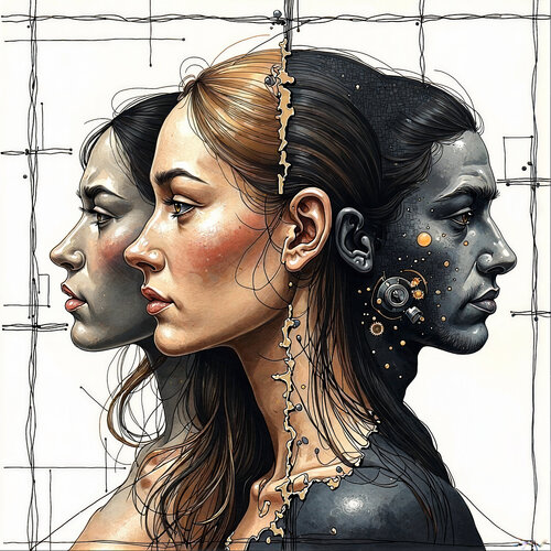 Two Futures in Confrontation von Dan Obana, Druck kaufen auf Singulart