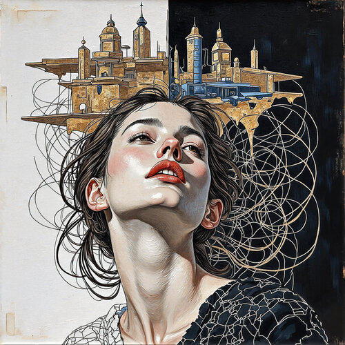 Where the Gaze Dissolves into the Distance de Dan Obana, Impresión a la venta en Singulart