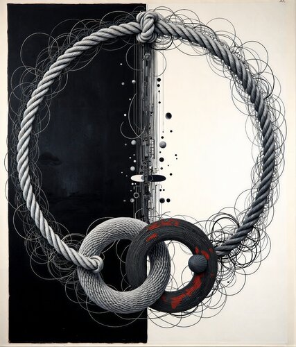 Cosmic Ring Bearing a Crimson Sign von Dan Obana, Druck kaufen auf Singulart
