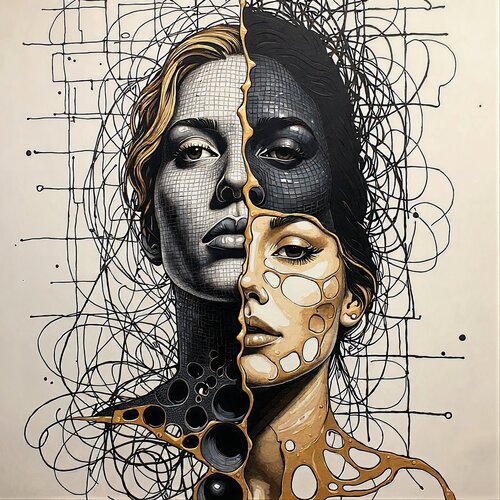 Portrait within the Silent Grid von Dan Obana, Druck kaufen auf Singulart