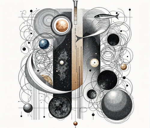 Orbits Swimming Through the Cosmos di Dan Obana, Stampa in vendita su Singulart