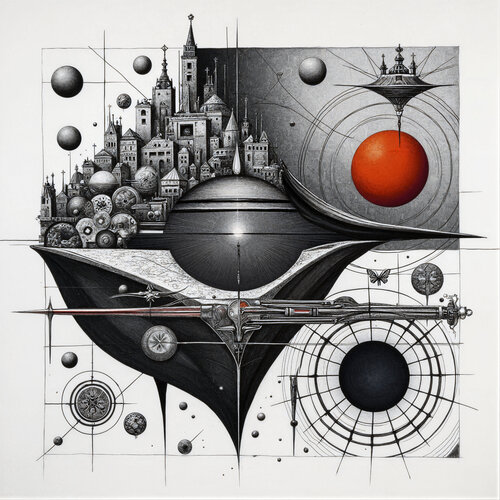 Orbital City in Balance de Dan Obana, Impresión a la venta en Singulart