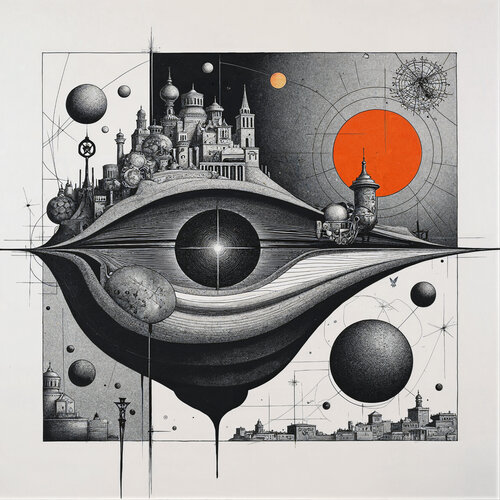 City Overlooking Infinity von Dan Obana, Druck kaufen auf Singulart
