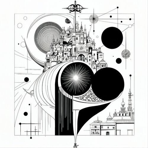 Frontier City with a Luminous Core di Dan Obana, Stampa in vendita su Singulart