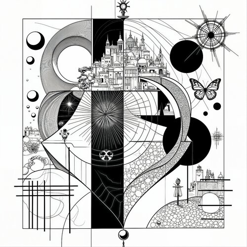 City of Coexistence Across Divided Worlds di Dan Obana, Stampa in vendita su Singulart