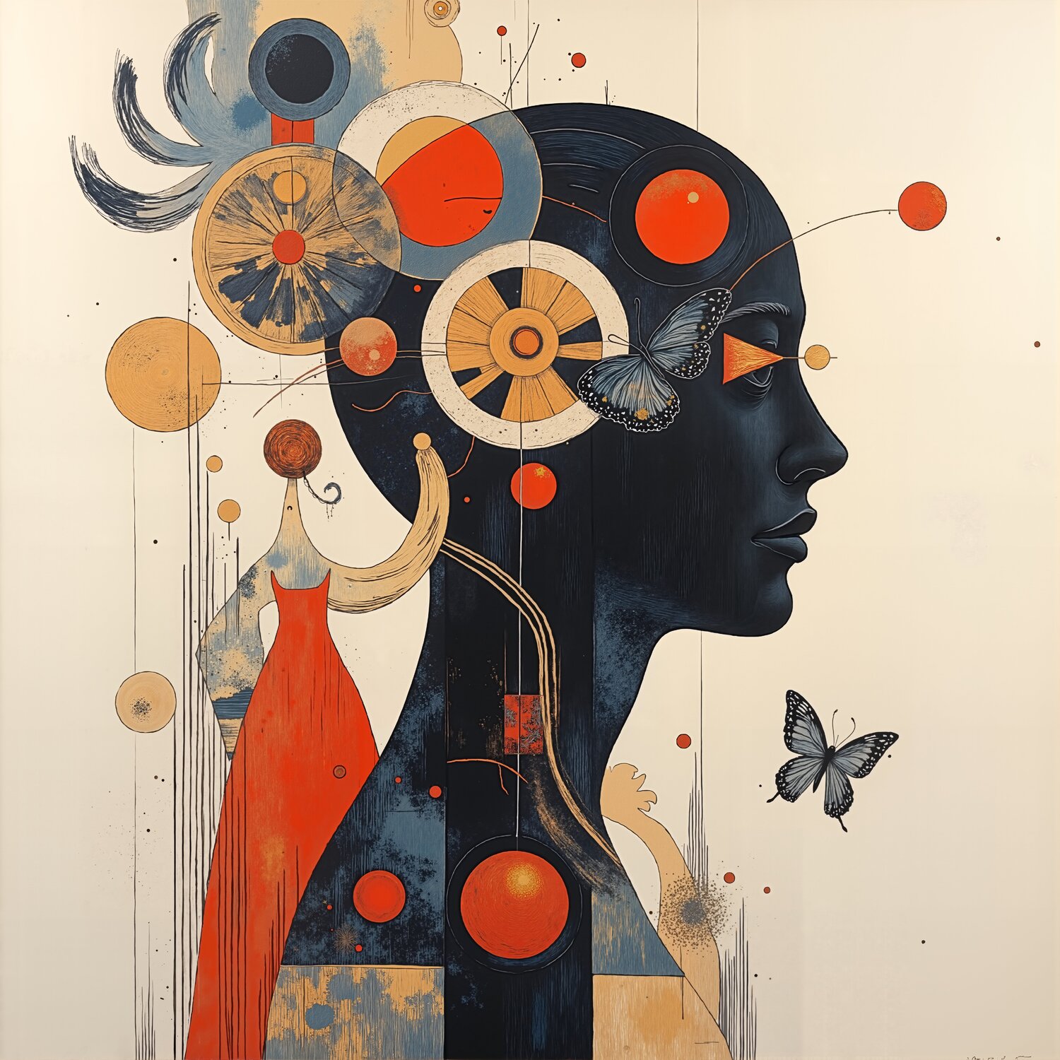 Mnemonic Body of Butterfly Symbols Dan Obana Druck zu verkaufen