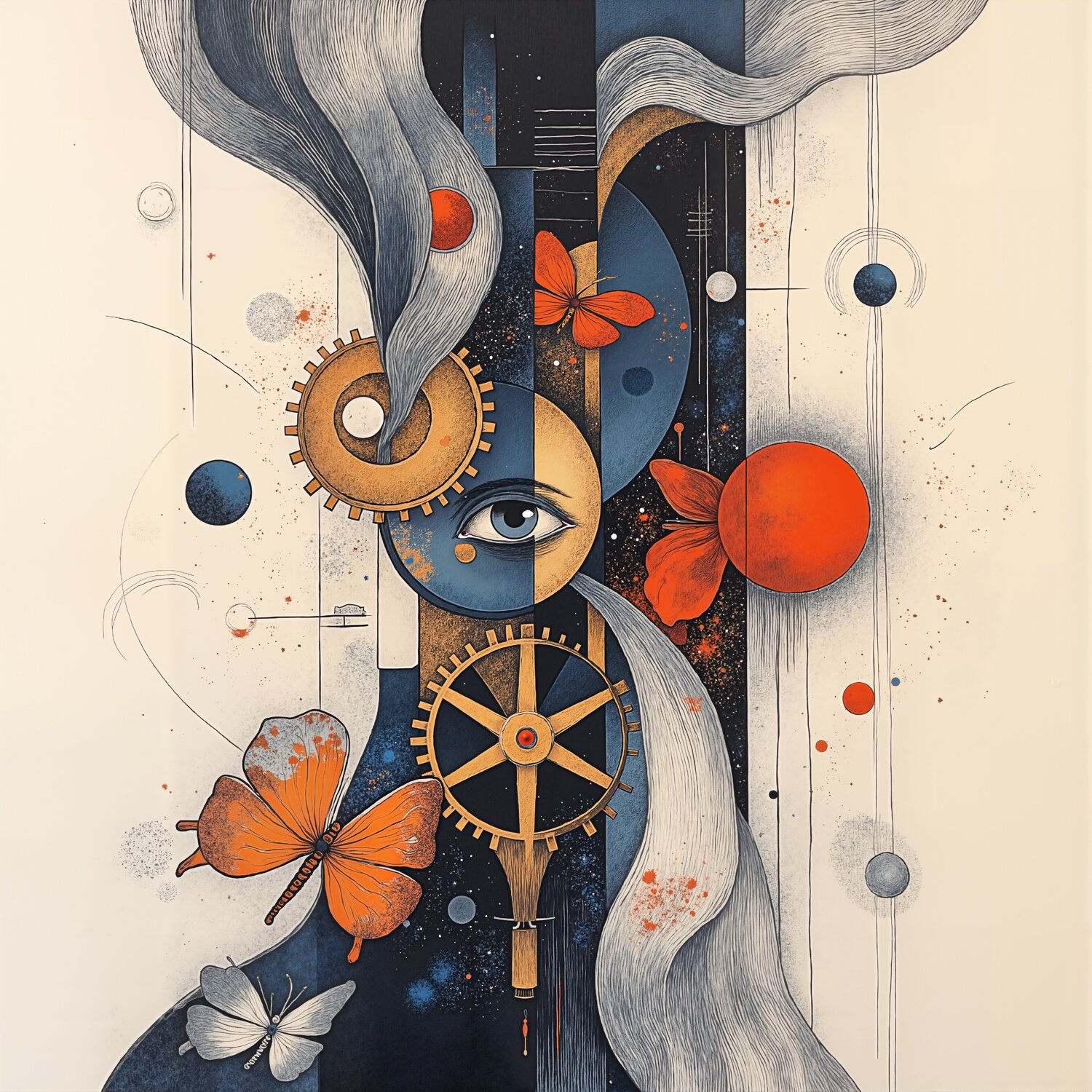 Butterflies, Memories, and the Gearbound Eye Dan Obana Druck zu verkaufen
